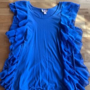 The Garden Collection by H&M royal blue ruffle top